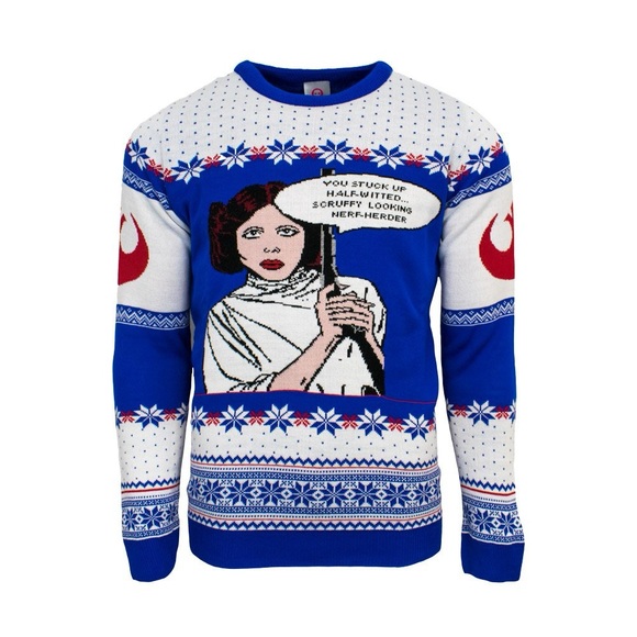 Numskull Sweaters - Star Wars Lucasfilm Princess Leia Christmas Holiday Sweater Size Medium Oversize